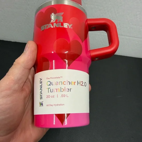 Stanley Red and Pink Heart Tumbler - Picture 2 of 5